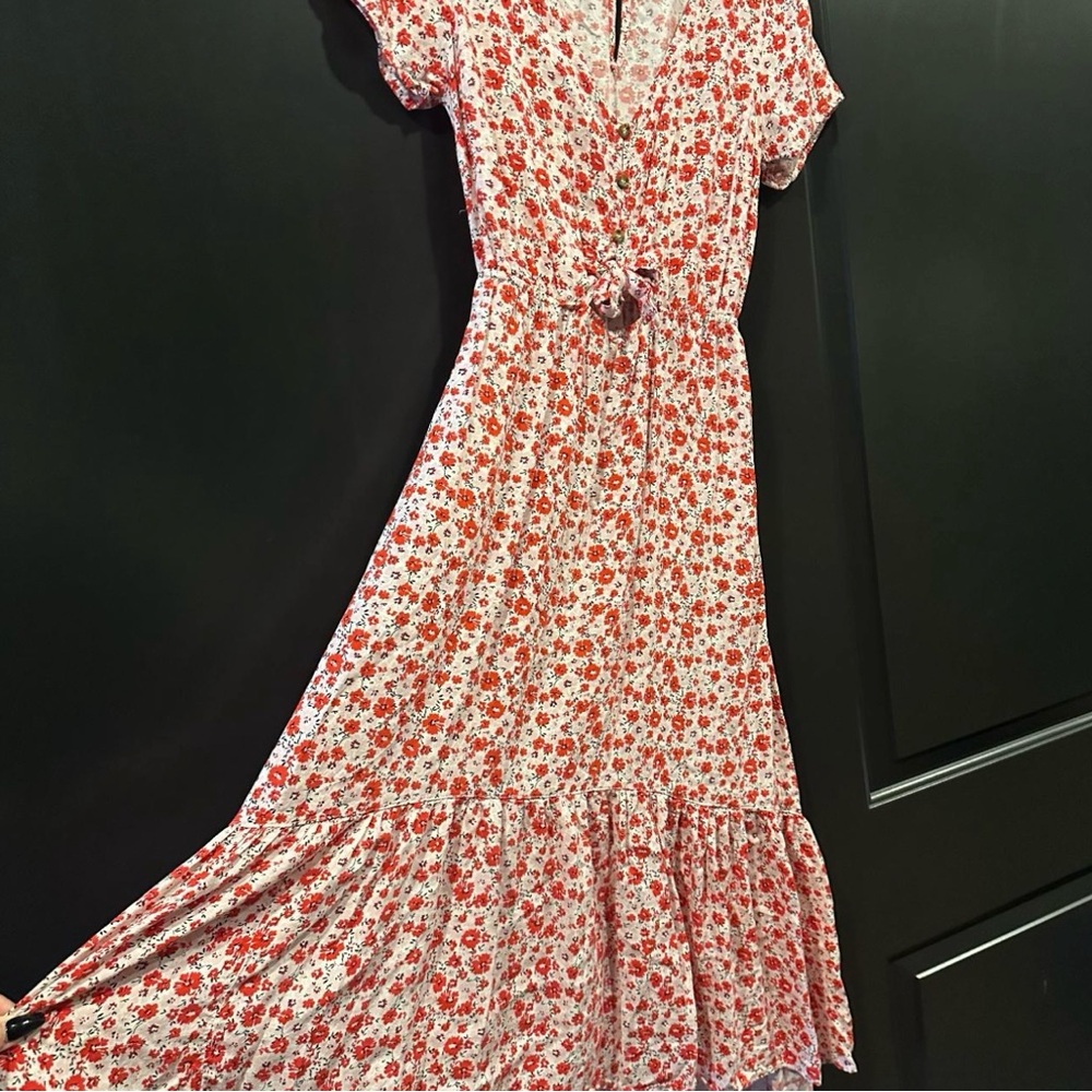 Floral Red Dress